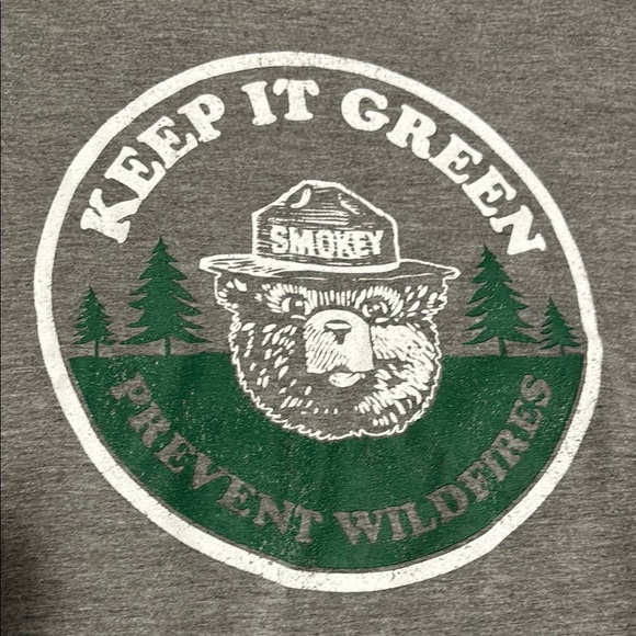 Gray Smokey Bear Graphic T-Shirt - Picture 2 of 3